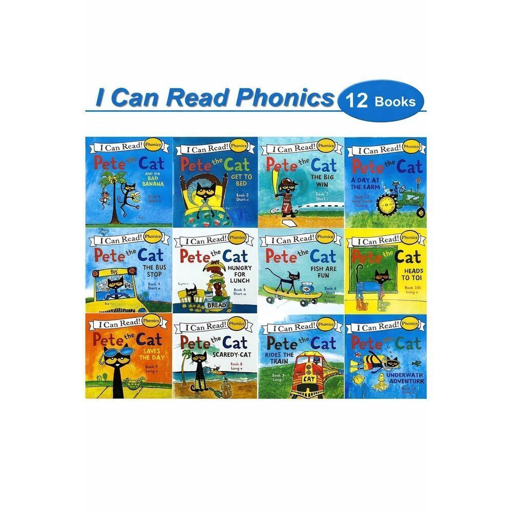 NEW Pete the Cat I Can Read Phonics 12 Book Set | Beginner Reader Level 1